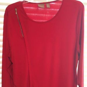 Chico's Red Three Quarter Sleeve Top